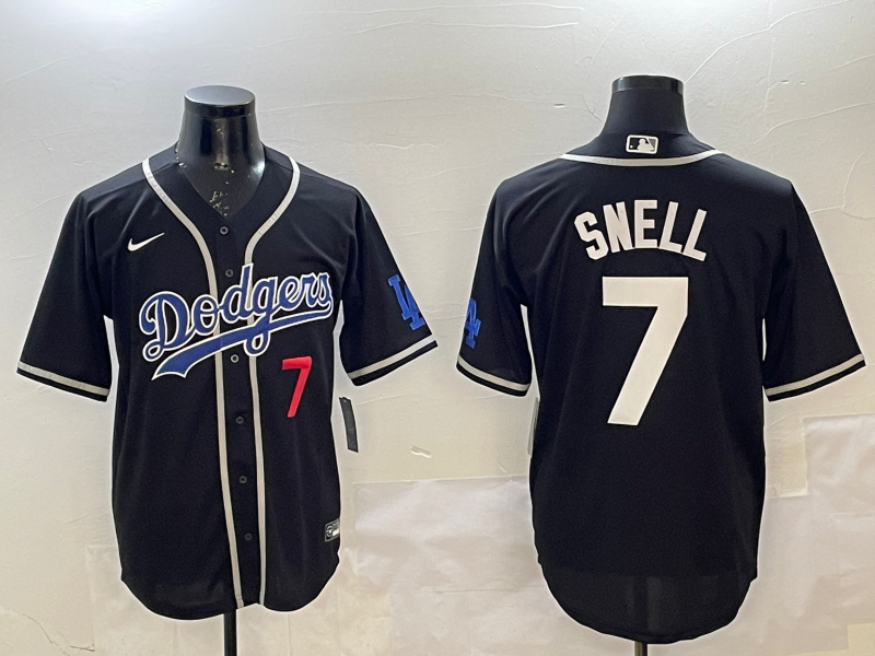 Men's Los Angeles Dodgers Blake Snell #7 Black Jersey